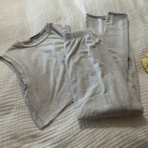 SHEIN Light Gray Jumpsuit Set